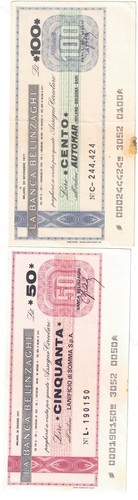 Mini assegni banca belinzaghi - assegni,